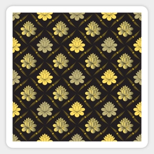 gold floral pattern Sticker